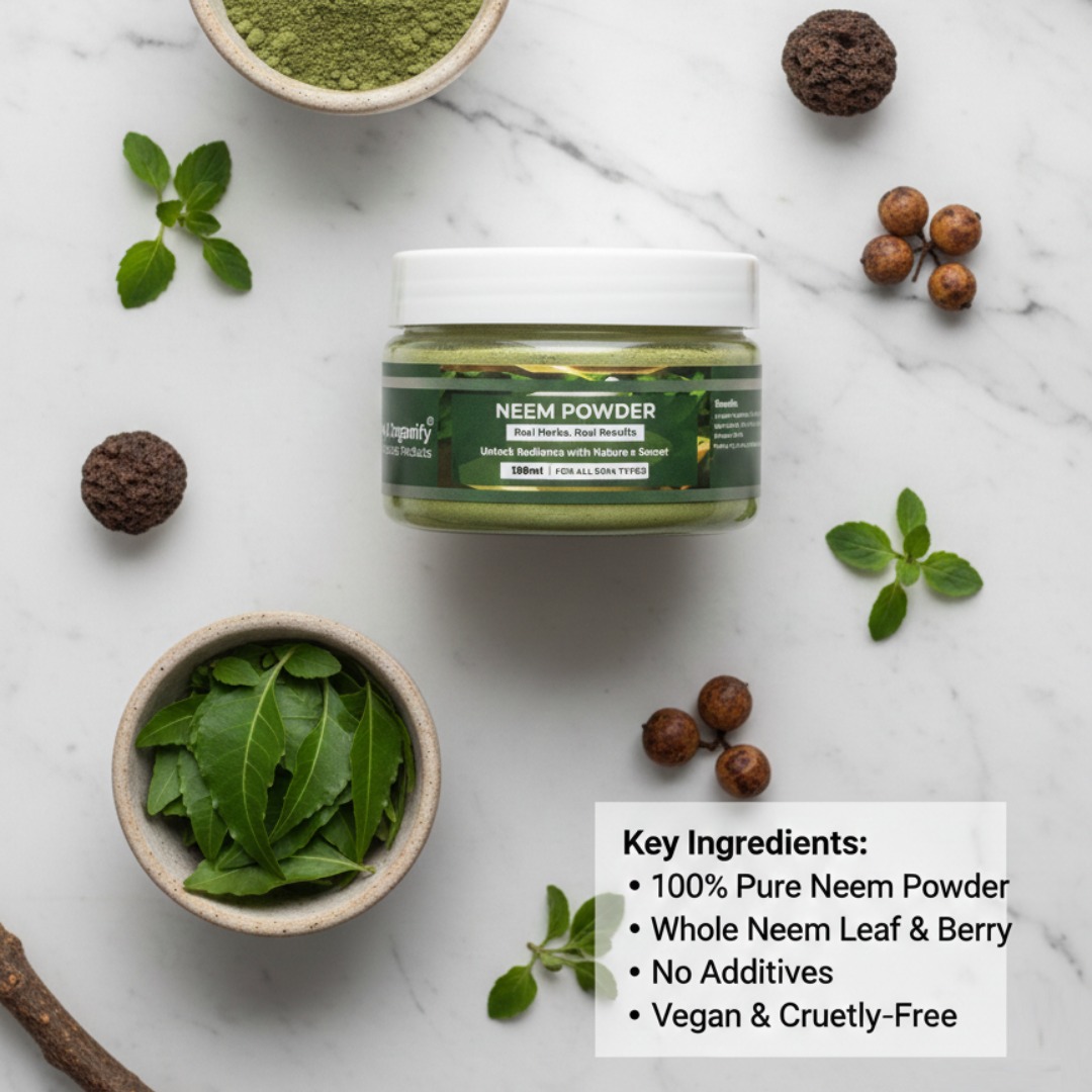 organic neem powder – natural anti acne face pack & skin purifying treatment | 100% pure – mj organify organic neem powder – natural anti acne face pack & skin purifying treatment | 100% pure – mj organify